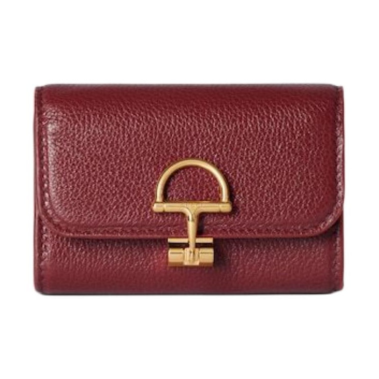 GUCCI Softbit Women's Small Red Grained Leather Card Holder | 828148