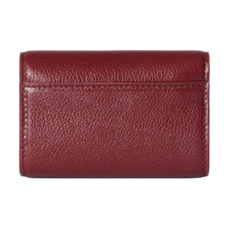 GUCCI Softbit Women's Small Red Grained Leather Card Holder | 828148