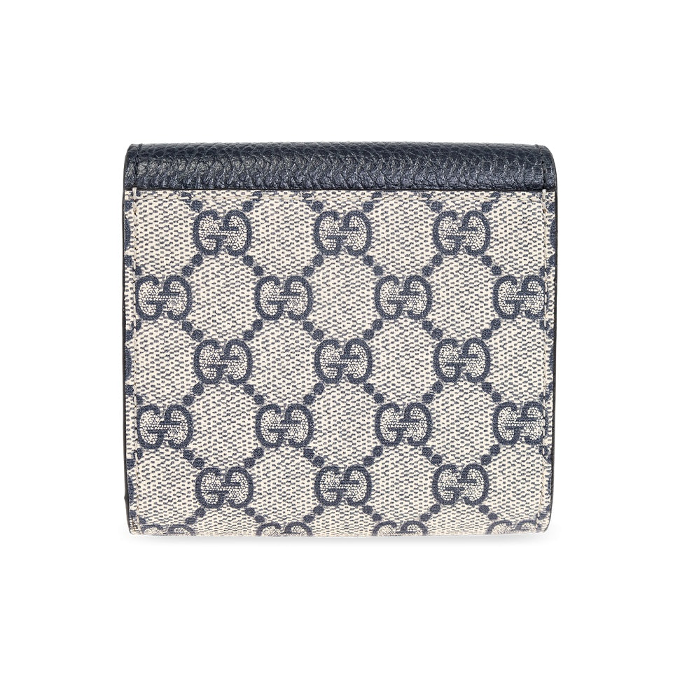 GUCCI GG Marmont Women's Navy Blue Canvas & Leather Wallet | 598587