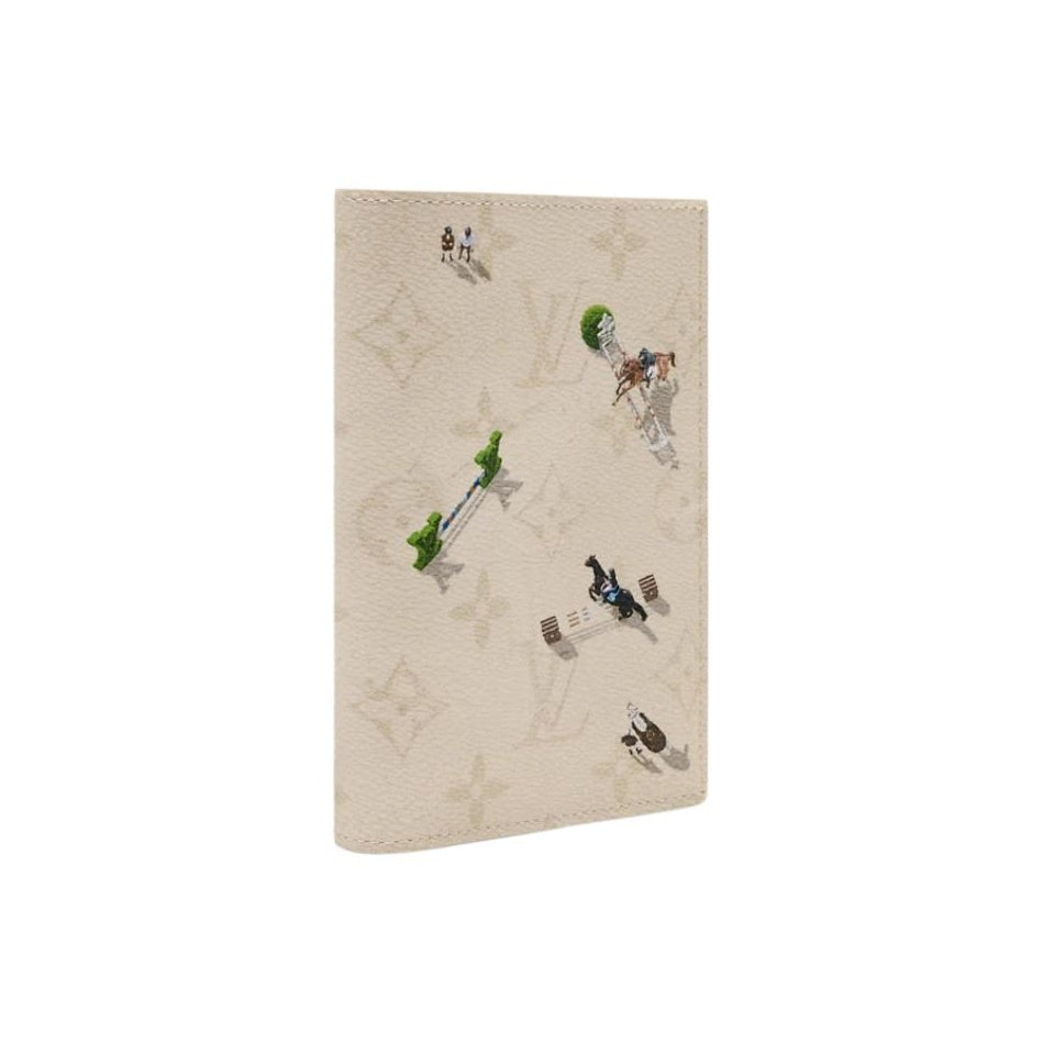 LOUIS VUITTON Beige Monogram Coated Canvas Passport Holder with Equestrian Print M3A532