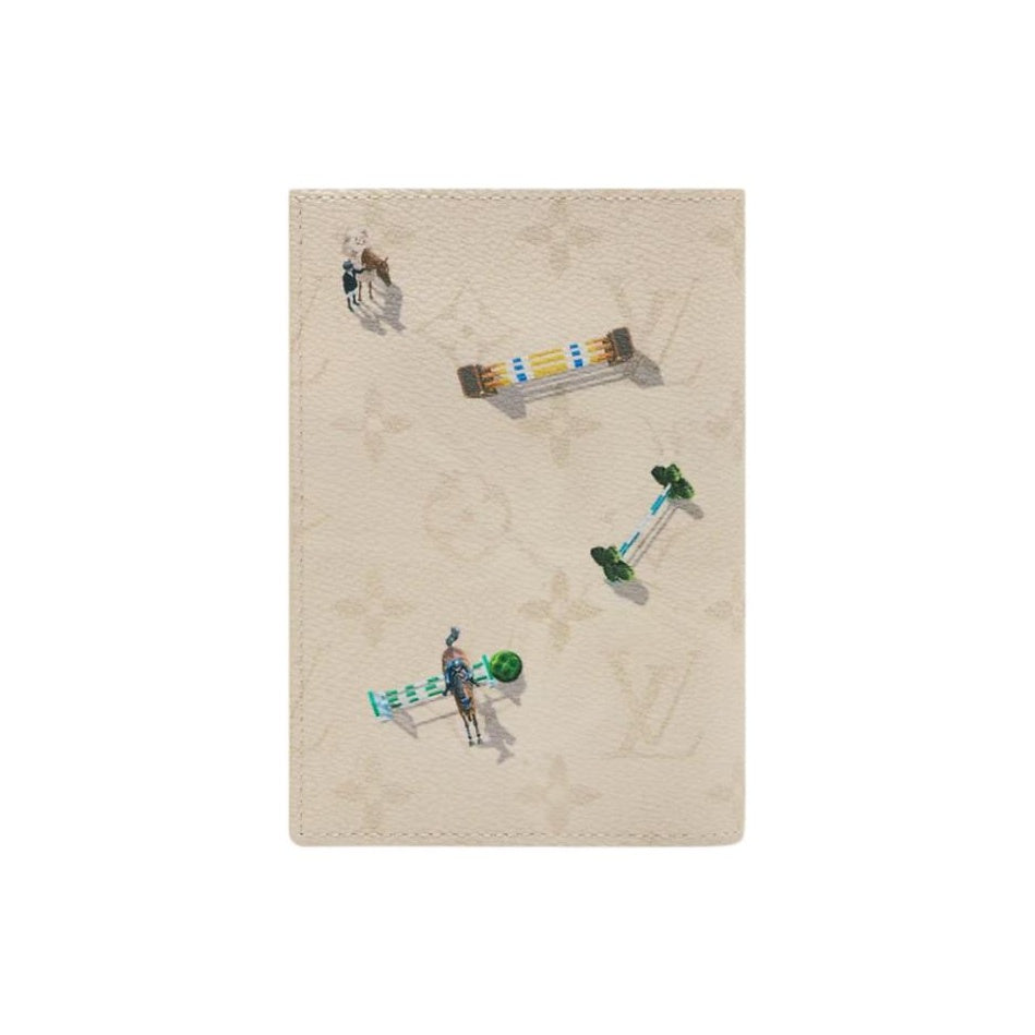 LOUIS VUITTON Beige Monogram Coated Canvas Passport Holder with Equestrian Print M3A532