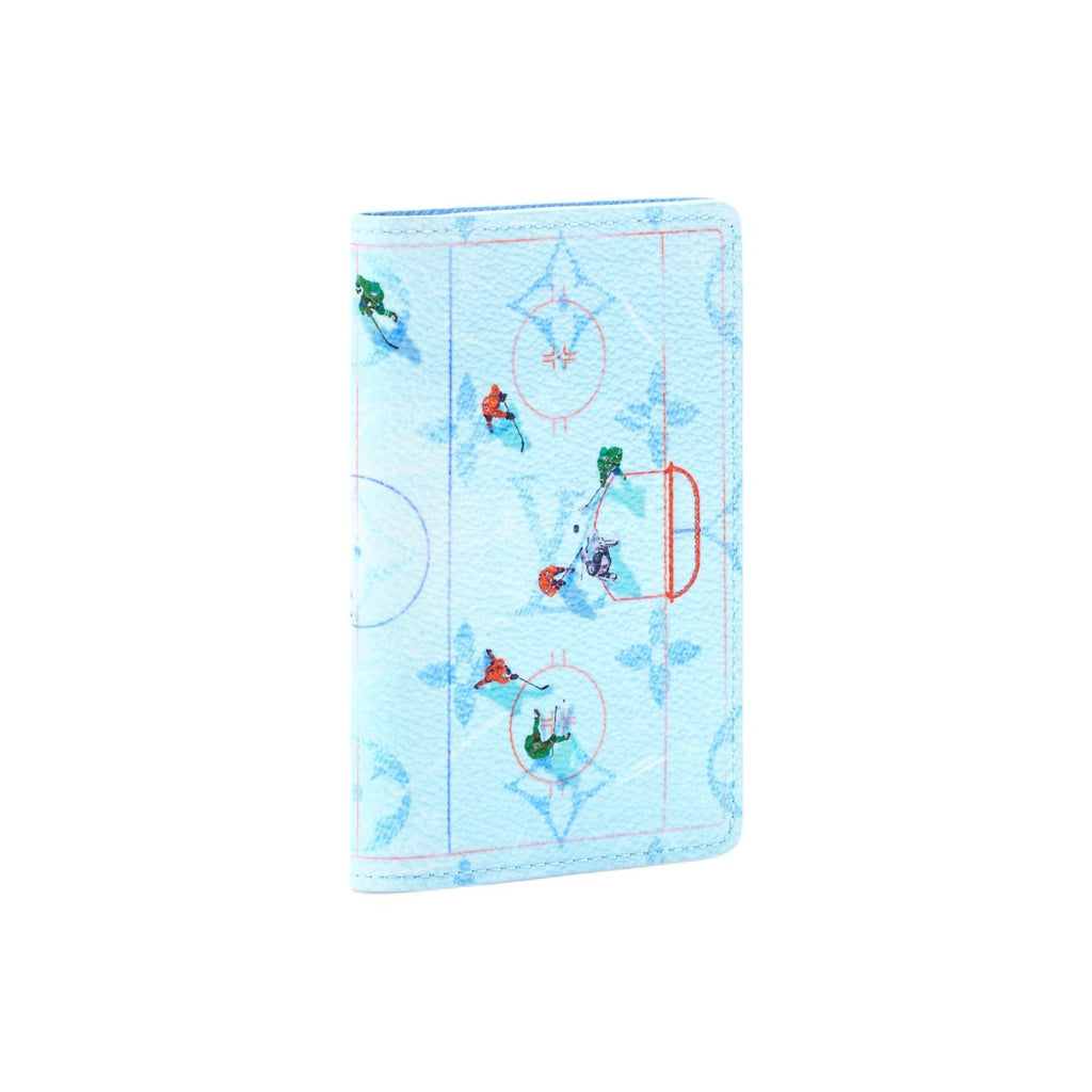 LOUIS VUITTON Pocket Organizer Ice Hockey Blue Coated Canvas Card Holder M3A539