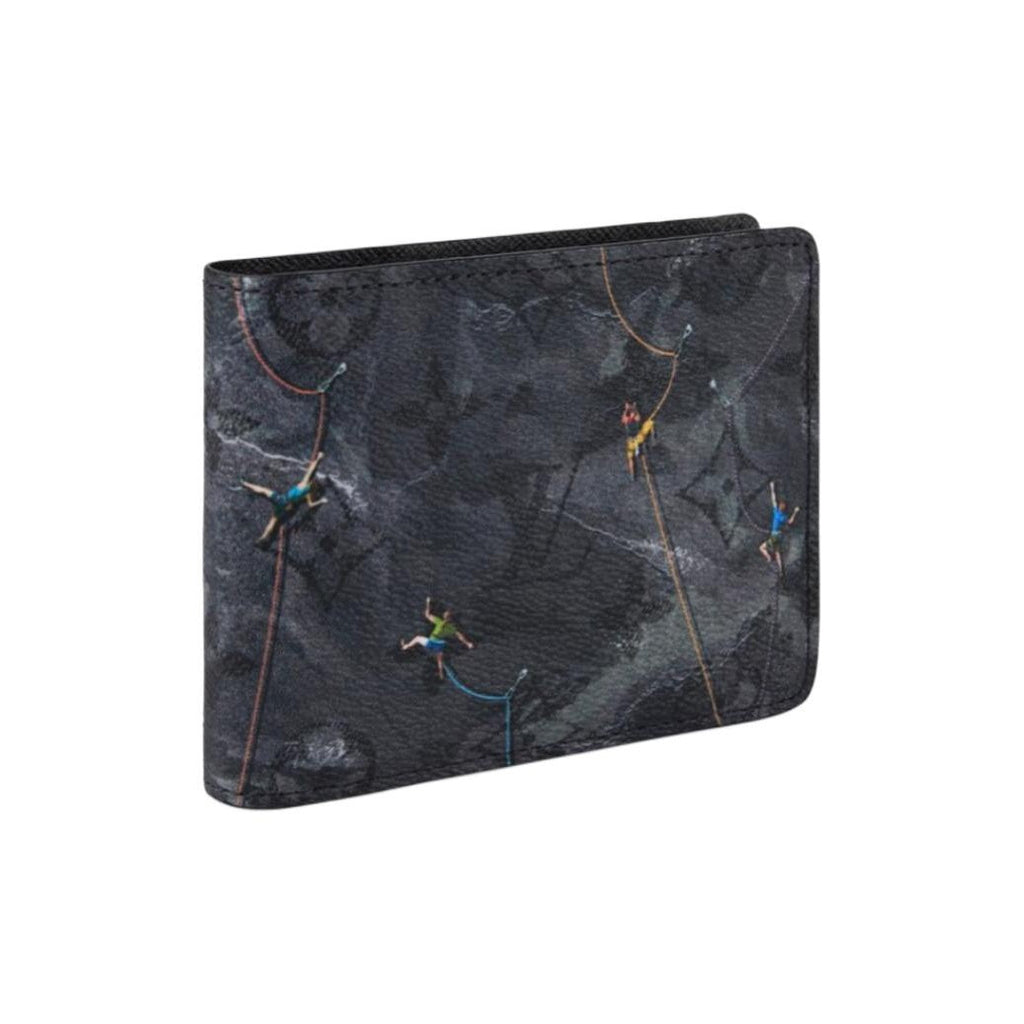 LOUIS VUITTON Multiple Black Synthetic Leather Wallet with Rock Climbing Print M3A545