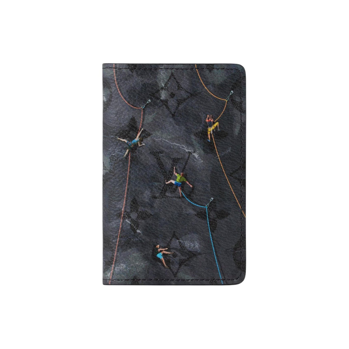 LOUIS VUITTON Pocket Organizer Black Coated Canvas Wallet with Climbing Print M3A538