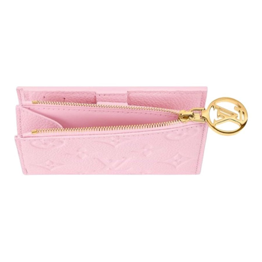LOUIS VUITTON Lisa Monogram Empreinte Cowhide Leather Wallet in Confetti Pink M28972
