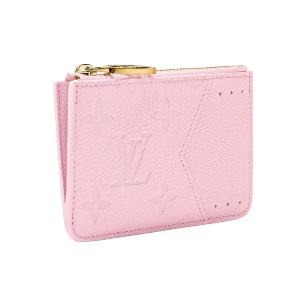 LOUIS VUITTON Romy Women's Pink Monogram Empreinte Cowhide Leather Card Holder M28974