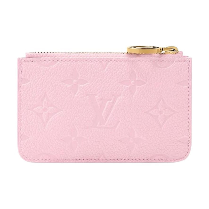 LOUIS VUITTON Romy Women's Pink Monogram Empreinte Cowhide Leather Card Holder M28974