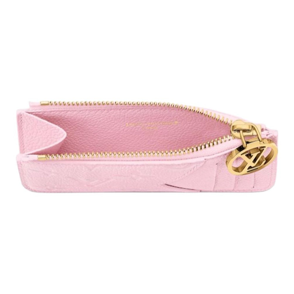 LOUIS VUITTON Romy Women's Pink Monogram Empreinte Cowhide Leather Card Holder M28974