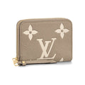 LOUIS VUITTON Zippy Women's Beige Coin Purse with Signature Logo M69797