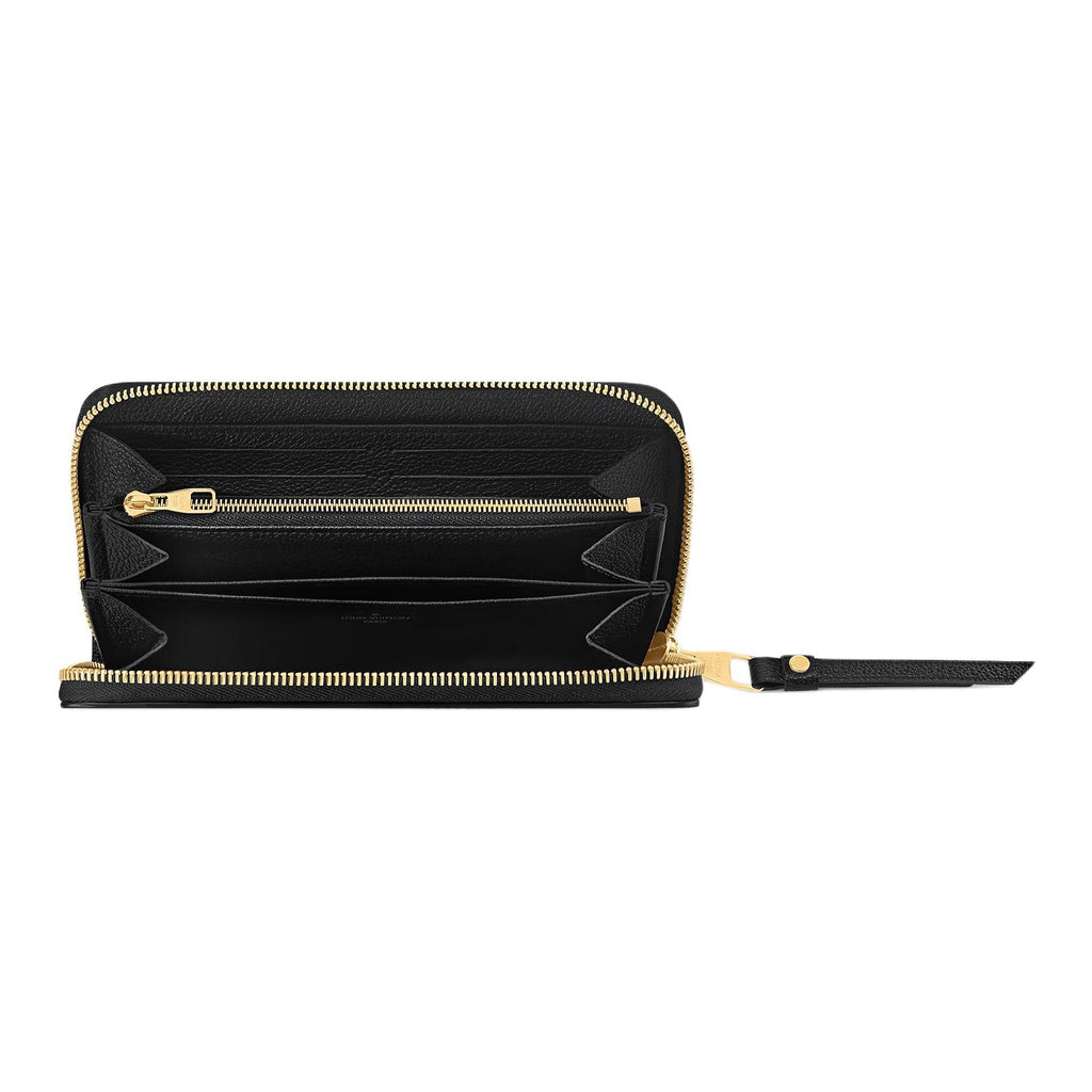 LOUIS VUITTON Zippy Women's Black and Beige Monogram Empreinte Leather Wallet M80481