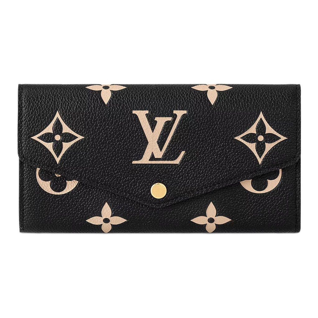 LOUIS VUITTON Sarah Women's Black and Off-White Monogram Empreinte Leather Wallet M80496