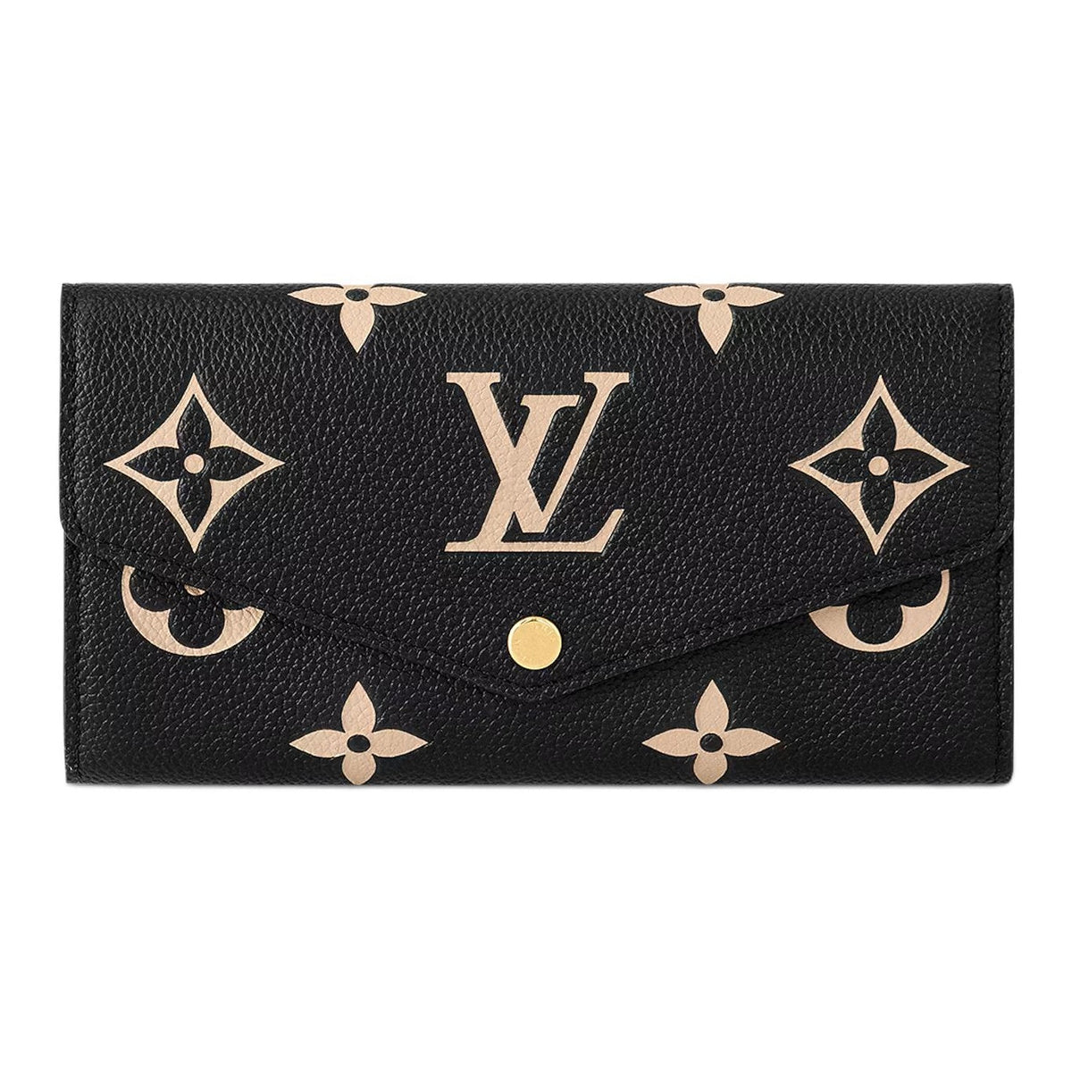 LOUIS VUITTON Sarah Women's Black and Off-White Monogram Empreinte Leather Wallet M80496
