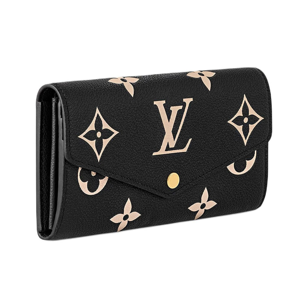LOUIS VUITTON Sarah Women's Black and Off-White Monogram Empreinte Leather Wallet M80496
