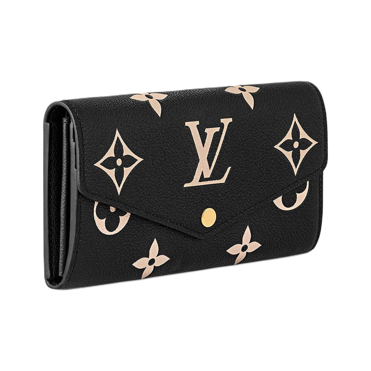 LOUIS VUITTON Sarah Women's Black and Off-White Monogram Empreinte Leather Wallet M80496
