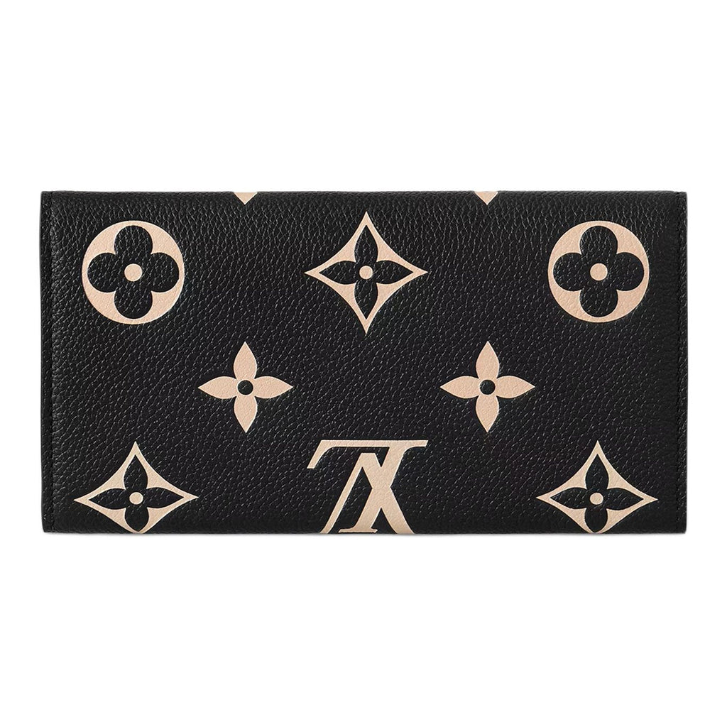 LOUIS VUITTON Sarah Women's Black and Off-White Monogram Empreinte Leather Wallet M80496