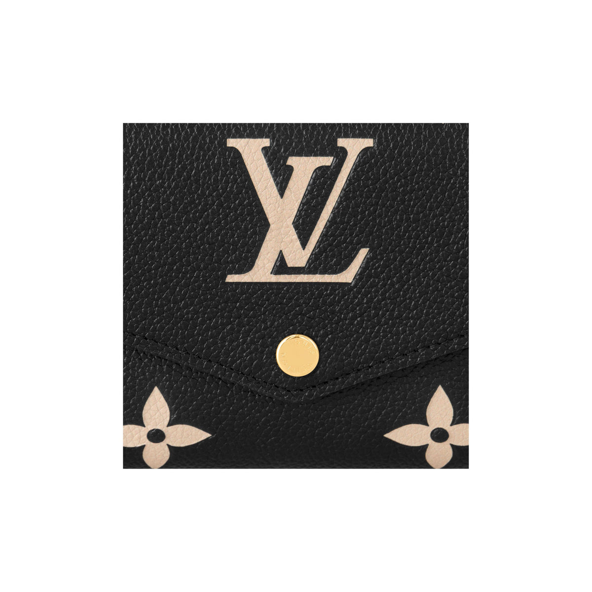 LOUIS VUITTON Sarah Women's Black and Off-White Monogram Empreinte Leather Wallet M80496