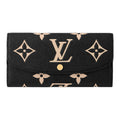 LOUIS VUITTON Emilie Women's Black Embossed Grained Cowhide Leather Wallet M83138