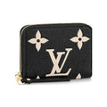 LOUIS VUITTON Zippy Women's Black Embossed Cowhide Leather Zip Wallet M69787