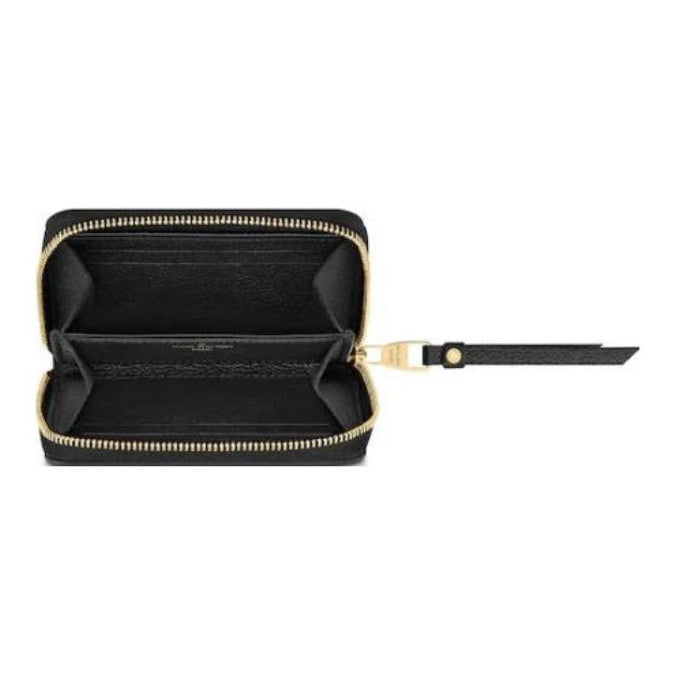 LOUIS VUITTON Zippy Women's Black Embossed Cowhide Leather Zip Wallet M69787