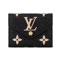LOUIS VUITTON Victorine Women's Black Monogram Empreinte Leather Compact Wallet M80968