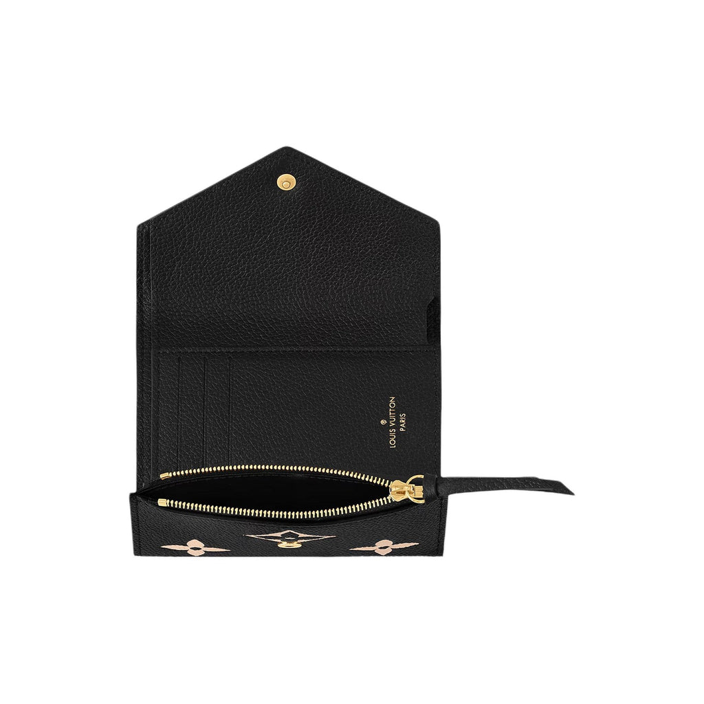 LOUIS VUITTON Victorine Women's Black Monogram Empreinte Leather Compact Wallet M80968