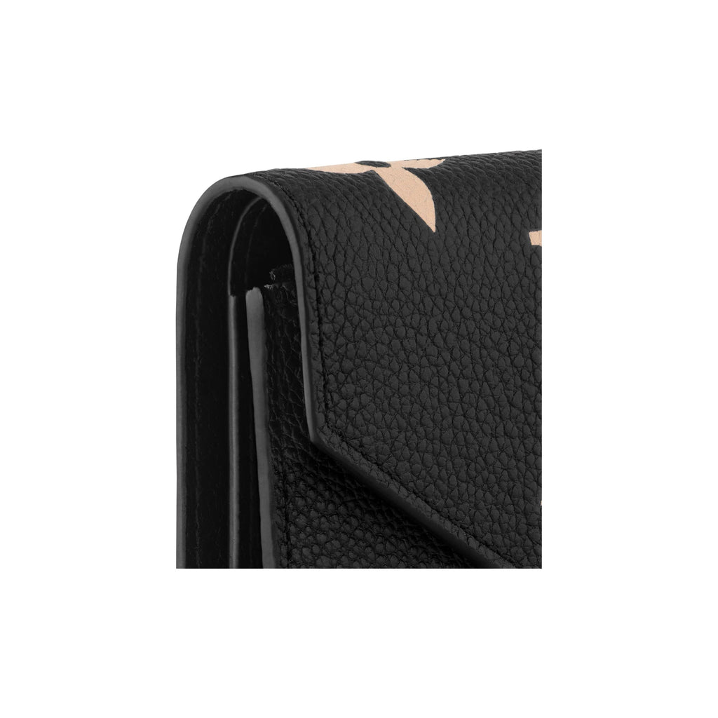 LOUIS VUITTON Victorine Women's Black Monogram Empreinte Leather Compact Wallet M80968