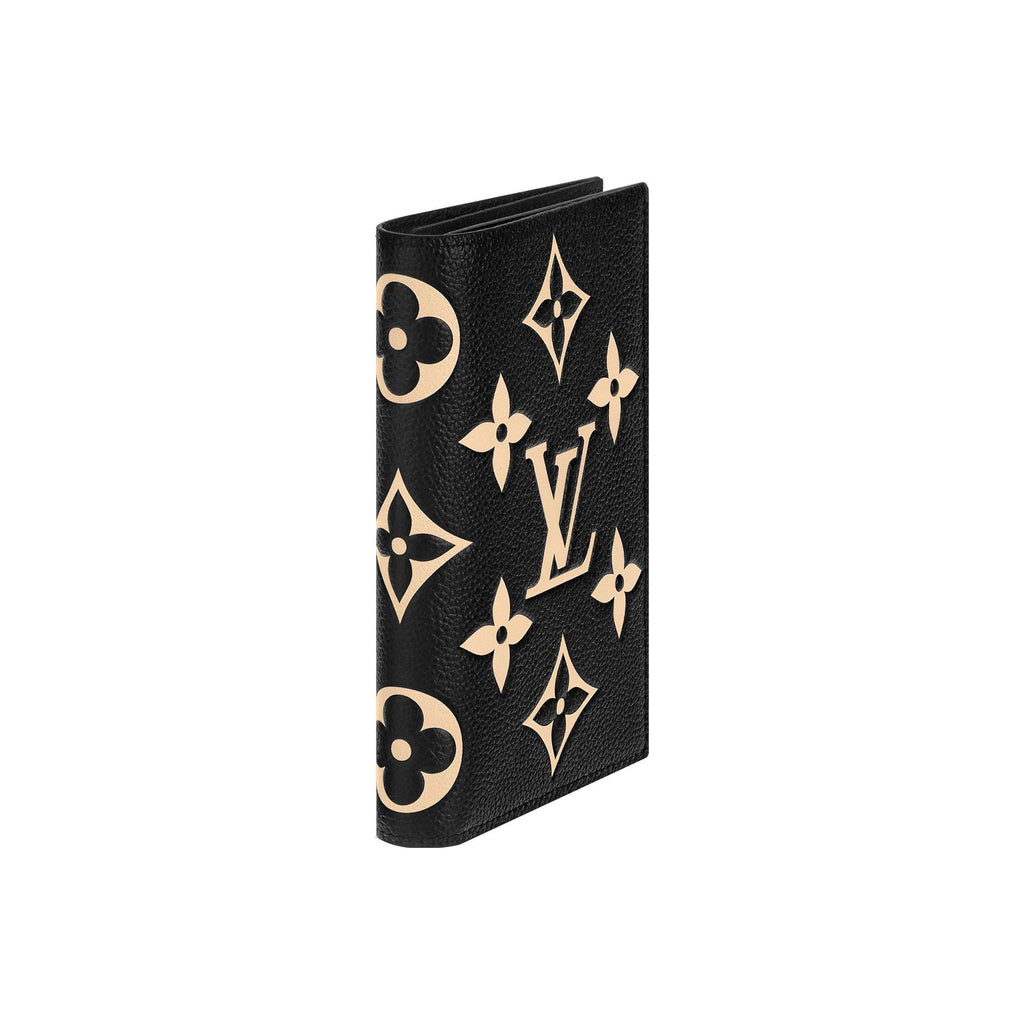 LOUIS VUITTON Women's Black and Beige Embossed Leather Passport Holder M46290