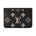 LOUIS VUITTON Women's Black Logo-Embossed Grained Cowhide Leather Card Holder M81022