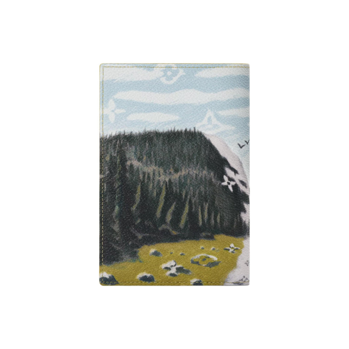LOUIS VUITTON Men's Green Mountain Illustration Coated Canvas Passport Holder M3A084