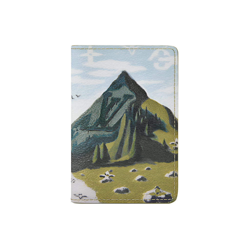 LOUIS VUITTON Pocket Organizer Men's Green Mountain Landscape Coated Canvas Card Holder