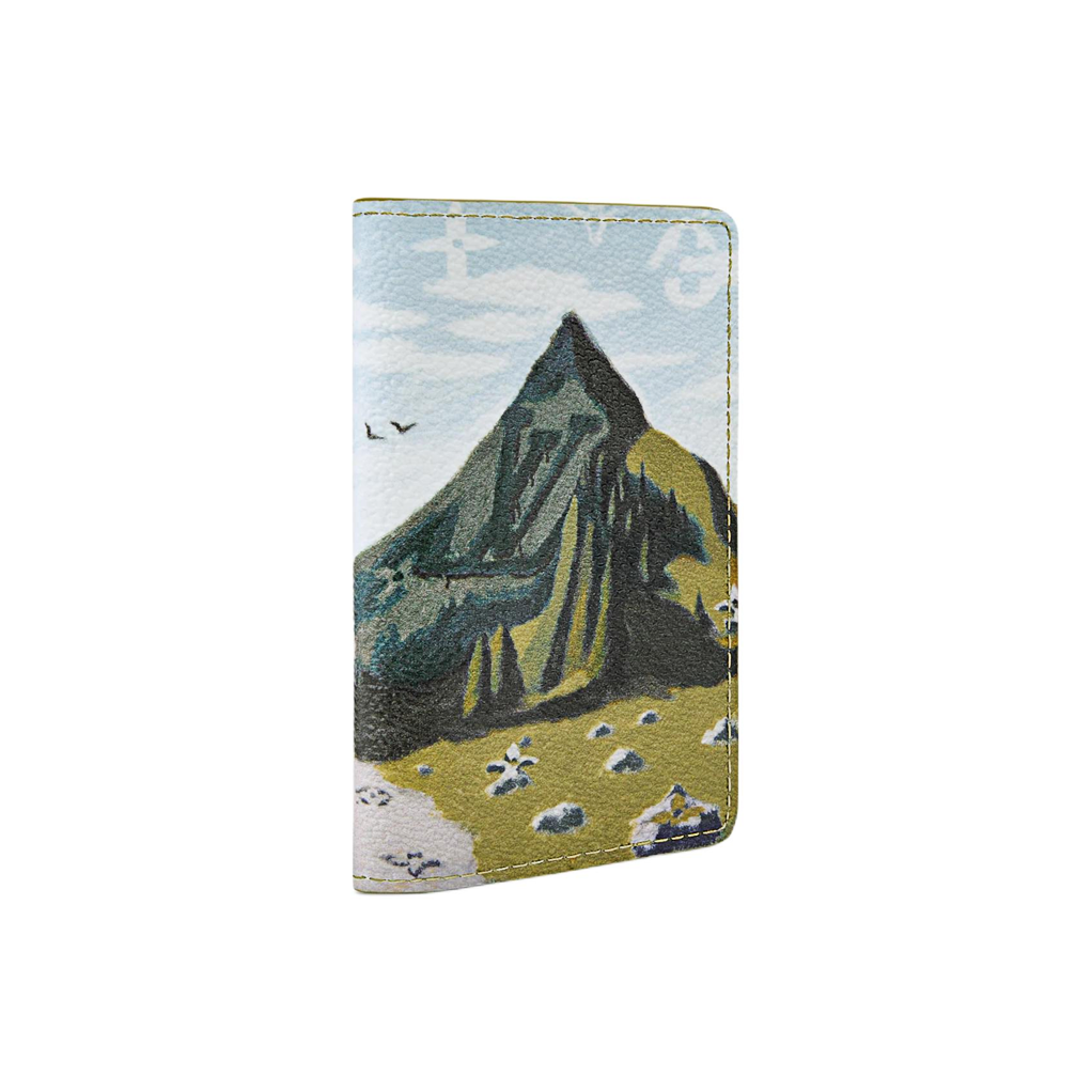 LOUIS VUITTON Pocket Organizer Men's Green Mountain Landscape Coated Canvas Card Holder