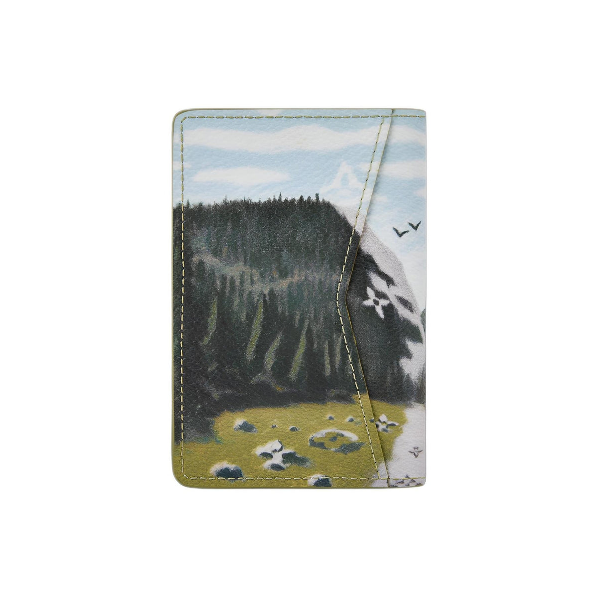 LOUIS VUITTON Pocket Organizer Men's Green Mountain Landscape Coated Canvas Card Holder