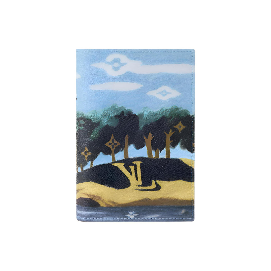 LOUIS VUITTON Men's Twilight Blue Island Coastline Faux Leather Passport Holder M29716