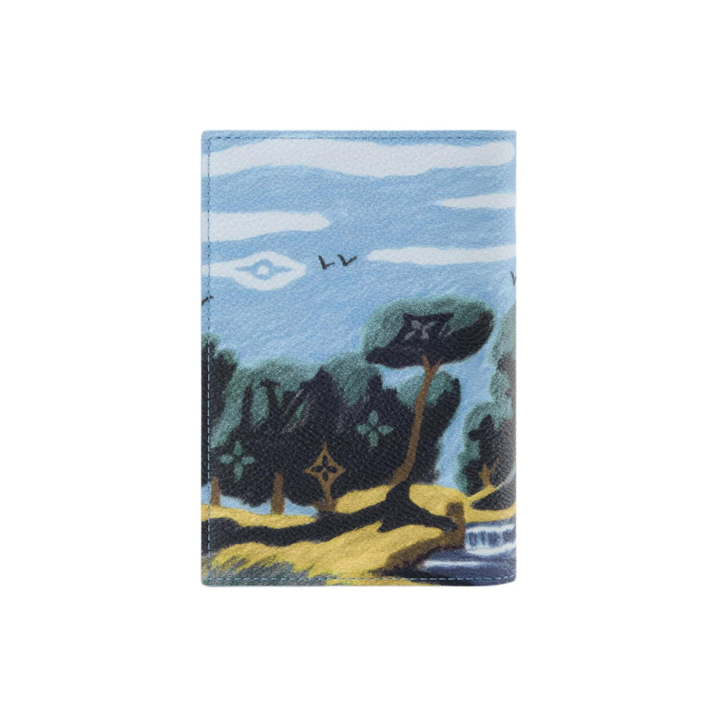 LOUIS VUITTON Men's Twilight Blue Island Coastline Faux Leather Passport Holder M29716