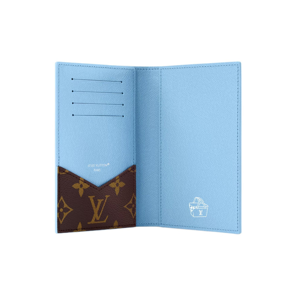 LOUIS VUITTON Men's Twilight Blue Island Coastline Faux Leather Passport Holder M29716