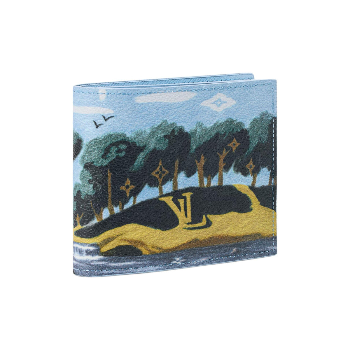 LOUIS VUITTON Men's Blue Monogram Highland Canvas Coastal Print Wallet M3A085