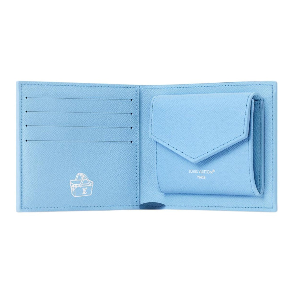 LOUIS VUITTON Men's Blue Monogram Highland Canvas Coastal Print Wallet M3A085