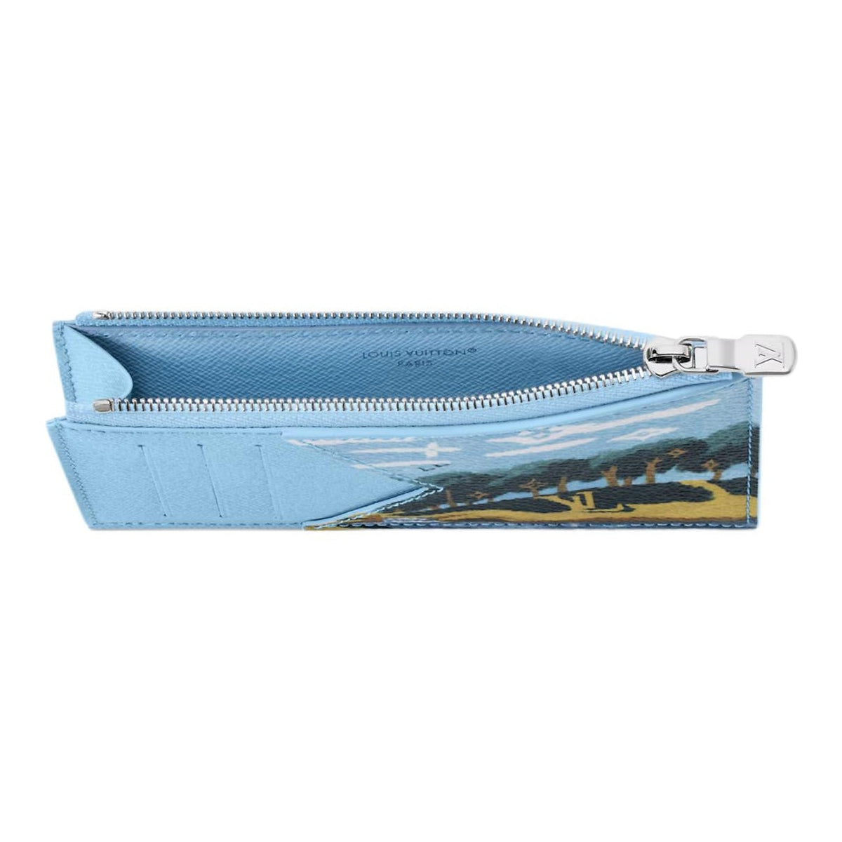 LOUIS VUITTON Men's Blue Mediterranean Beach Coated Canvas Card Holder M3A083