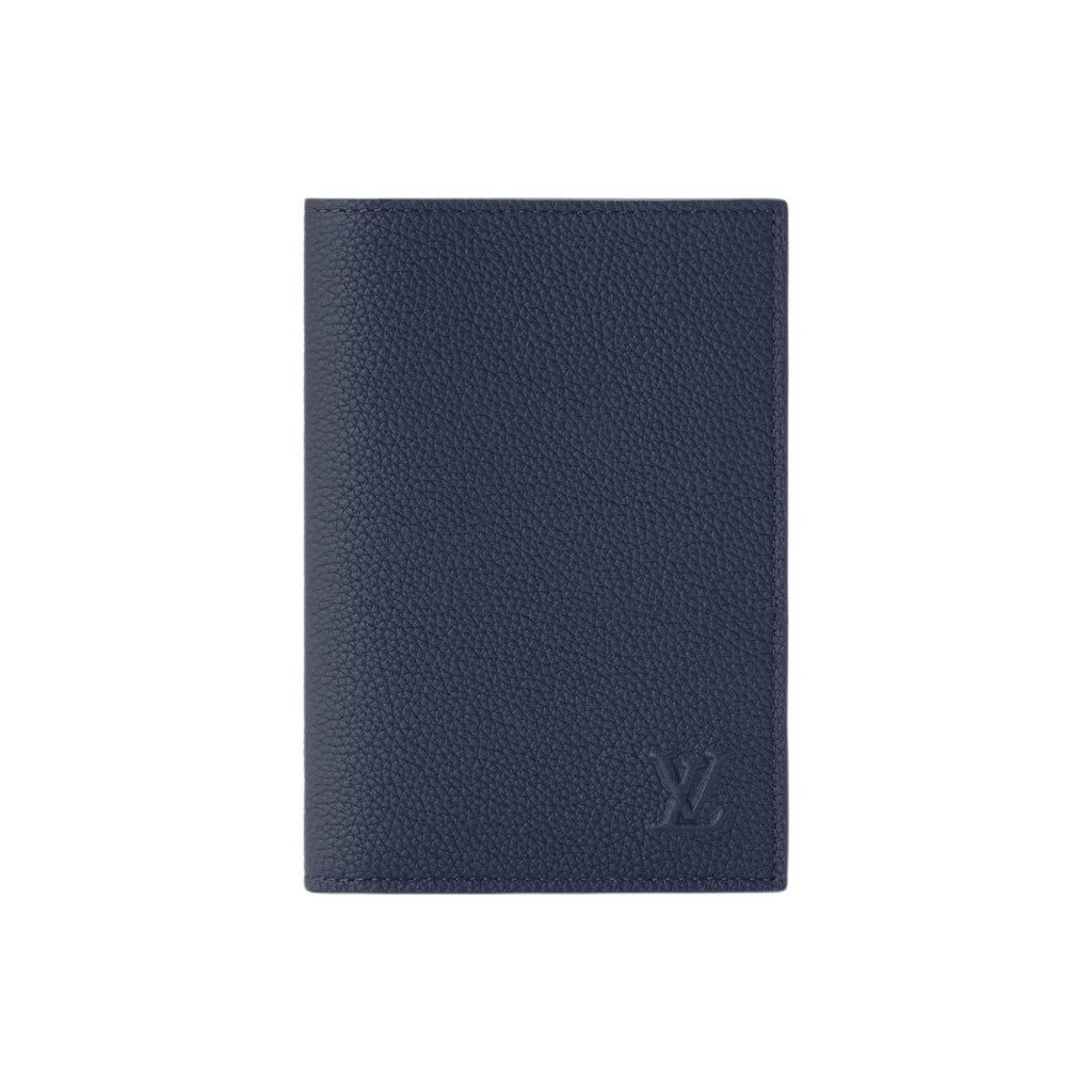LOUIS VUITTON Men's Navy Blue Waxed Calfskin Passport Holder M2A178