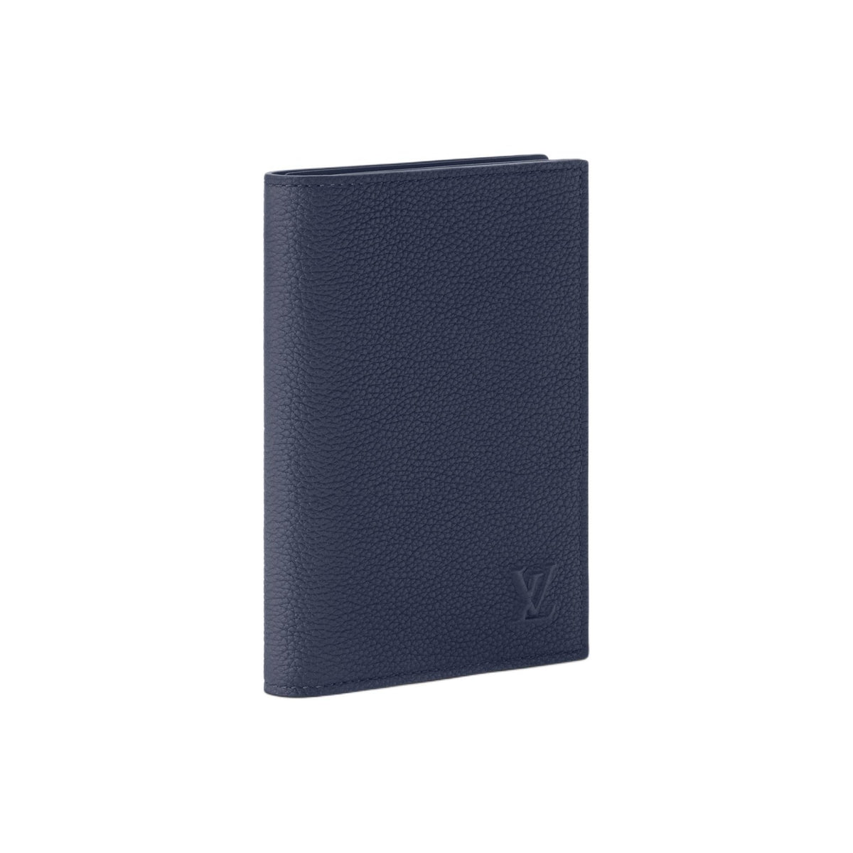LOUIS VUITTON Men's Navy Blue Waxed Calfskin Passport Holder M2A178