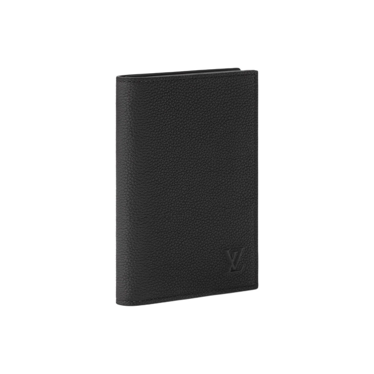 LOUIS VUITTON Men's Black Waxed Cowhide Leather Passport Holder M2A176