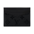 LOUIS VUITTON Triple Card Holder Men's Black Monogram Midnight Canvas and Faux Leather M2A674