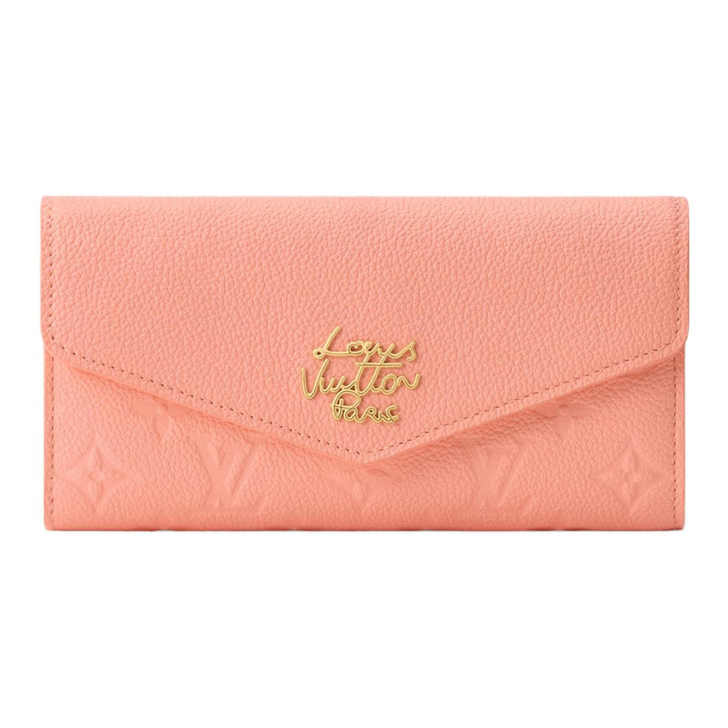 LOUIS VUITTON Sarah Women's Peach Cowhide Leather Wallet Japan Exclusive M27664