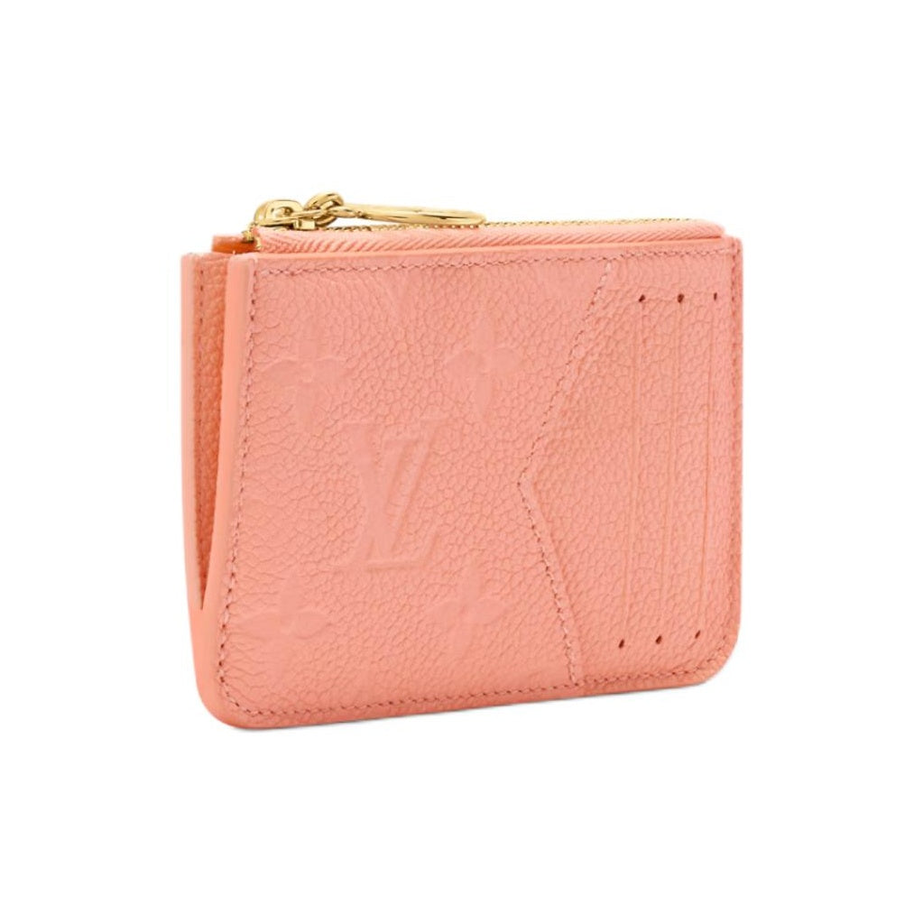 LOUIS VUITTON Romy Women's Strawberry Pink Cowhide Leather Zip Card Holder M27667