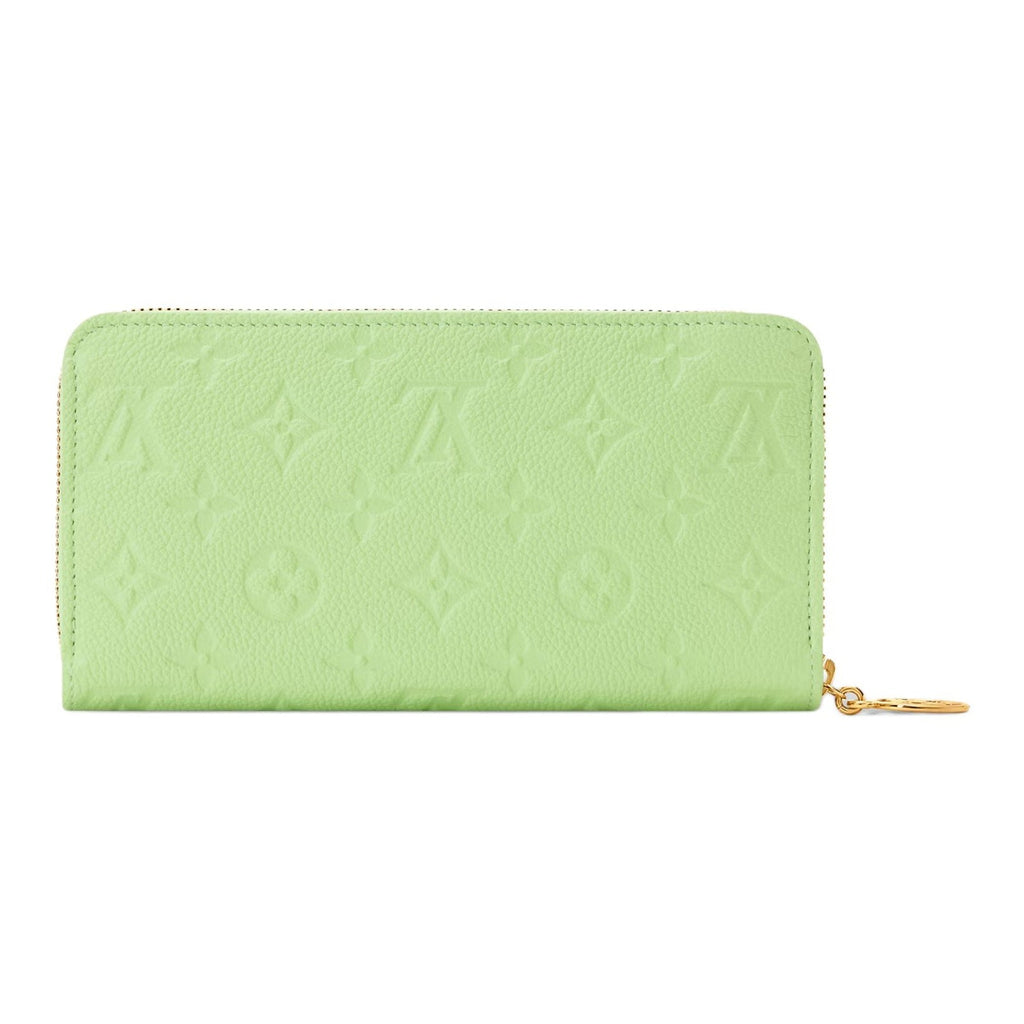 LOUIS VUITTON Zippy Women's Apple Green Monogram-Embossed Leather Wallet Japan Exclusive M27715