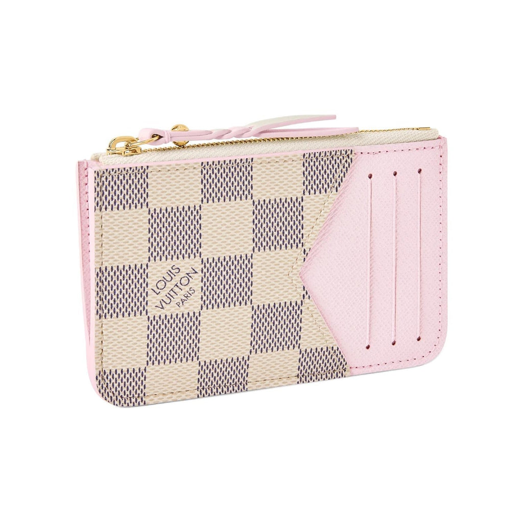 LOUIS VUITTON Romy Women's Cream and Purple Checkerboard Coated Canvas Card Holder N40922