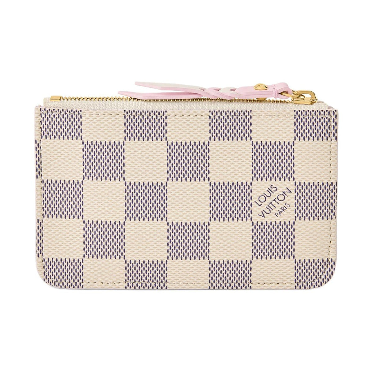 LOUIS VUITTON Romy Checkerboard Coated Canvas Card Holder - Cream and Purple - N40922