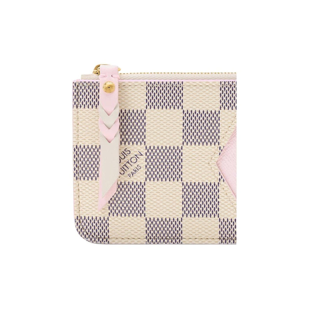 LOUIS VUITTON Romy Checkerboard Coated Canvas Card Holder - Cream and Purple - N40922