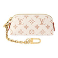 LOUIS VUITTON Lipstick Women's Beige Monogram Dune Coated Canvas and Faux Leather Cosmetic Pouch M2A287