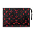 LOUIS VUITTON Poche Toilette Small Unisex Black and Red Monogram Infrarouge Coated Canvas Toiletry Bag M29704